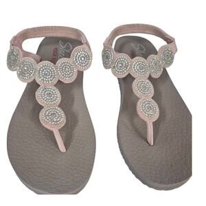 Skechers Meditation Women's Sz 9 Vegan Sling Back Sandals Yoga Foam Pink